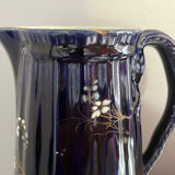 Blue earthenware pitcher