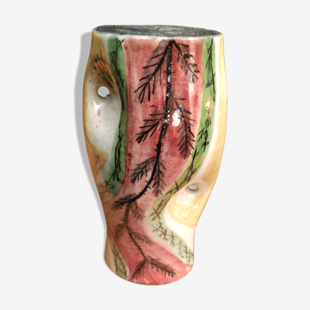 Vase en céramique d'Accolay vers 1960 monogramme J.C
