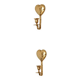 Vintage Brass Heart Shaped Wall Sconces