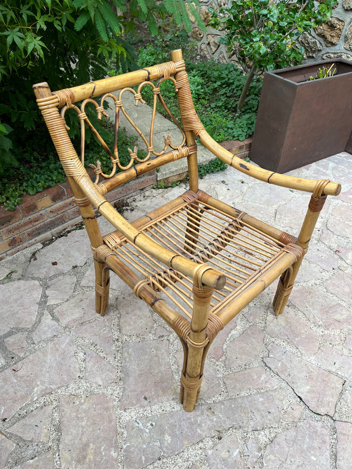 Rattan armchair