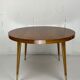 Italian round table with tapered brass leg ends, 1950s