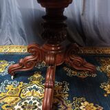 Violin table in mahogany and marble, 19th century