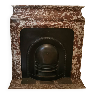 Royal red marble fireplace