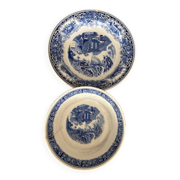 Salad bowl and hollow dish Earthenware OLD ENGLAND