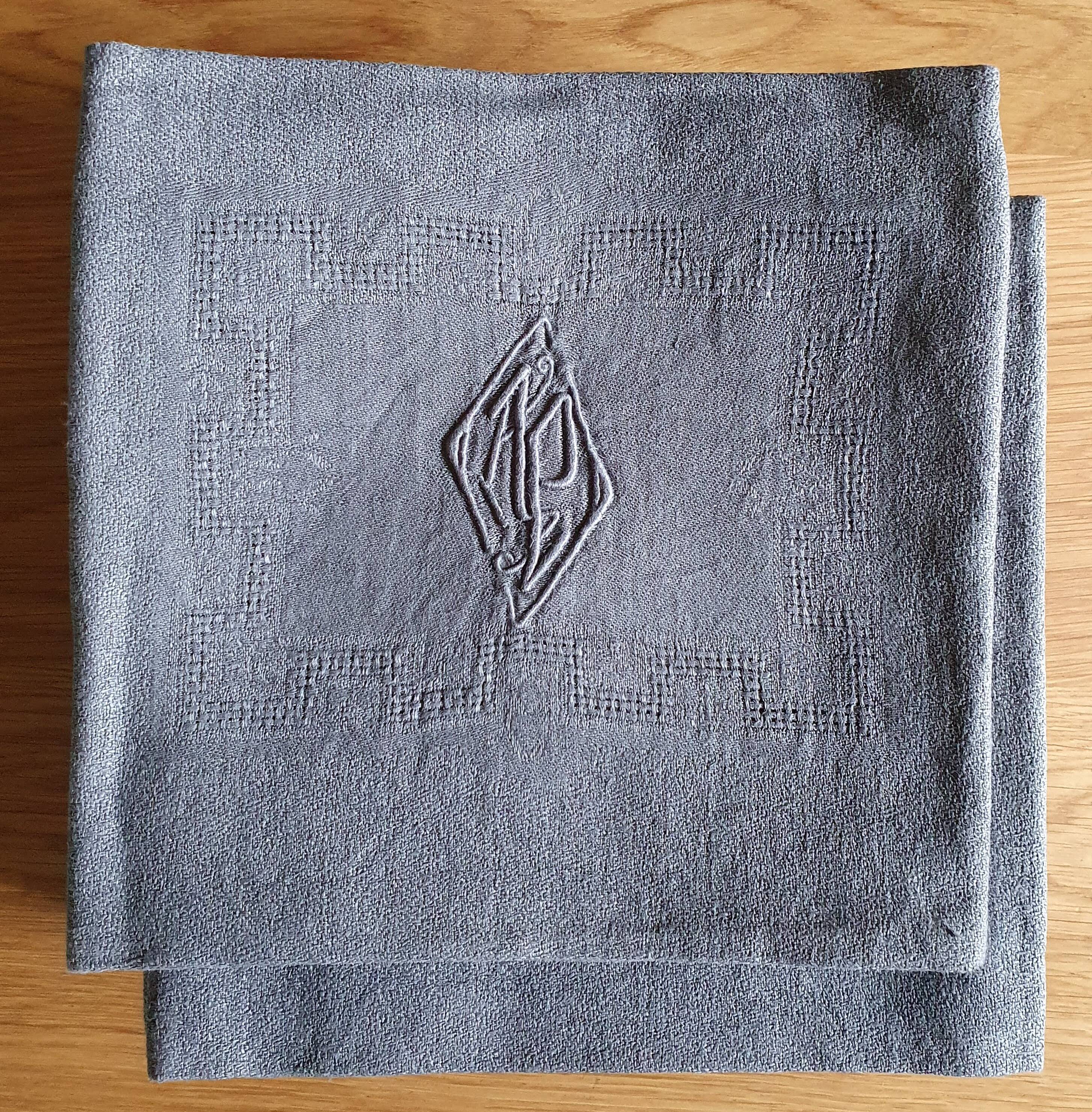 Set de 10 serviettes de table anciennes