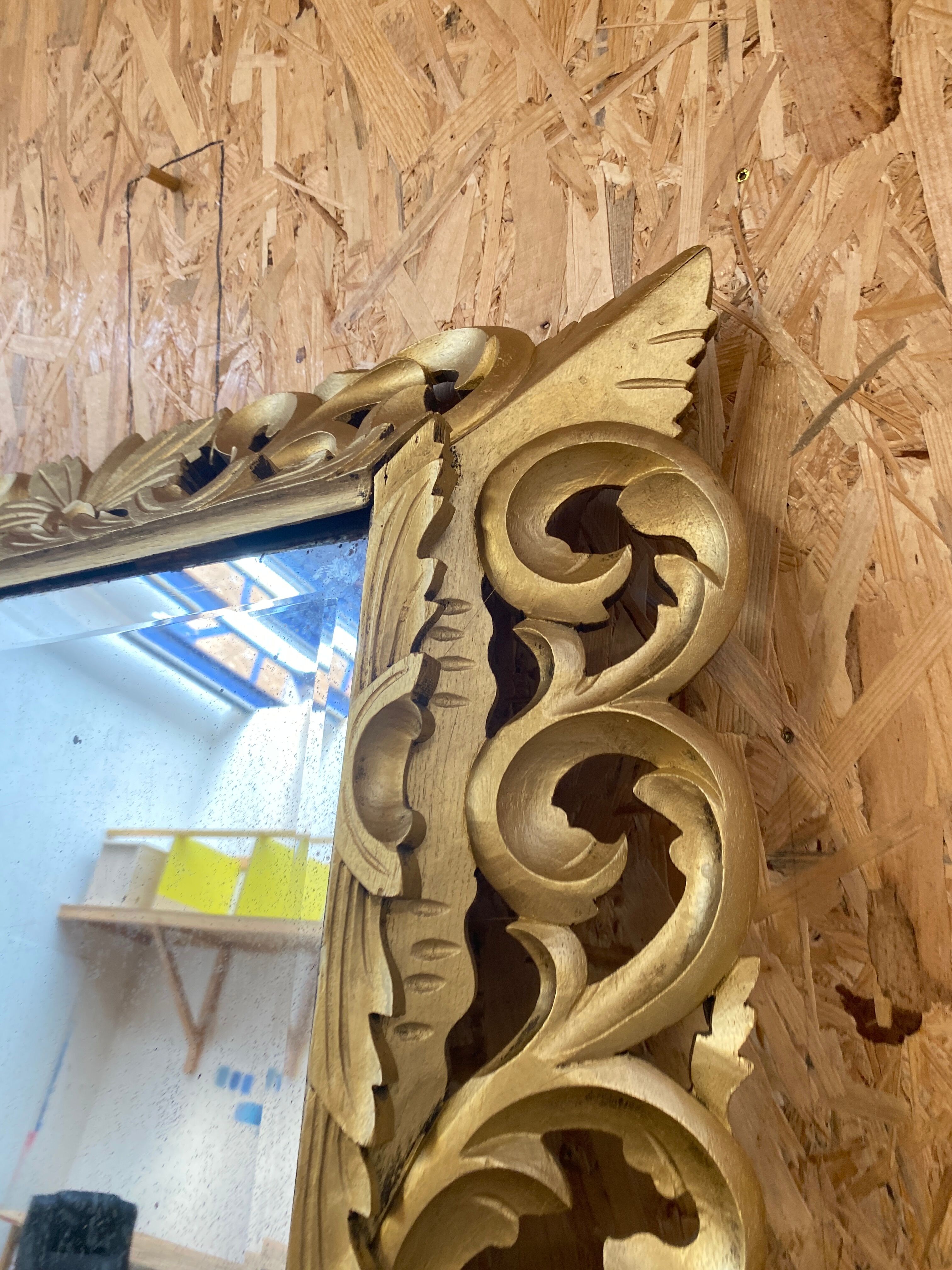 Miroir En Bois Doré, XIXème Siècle, 80cm x 100cm