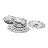Lots vaisselles digoin sarreguemines, 7assiettes plates, 4 assiettes creuse ,soupière,plat ovale