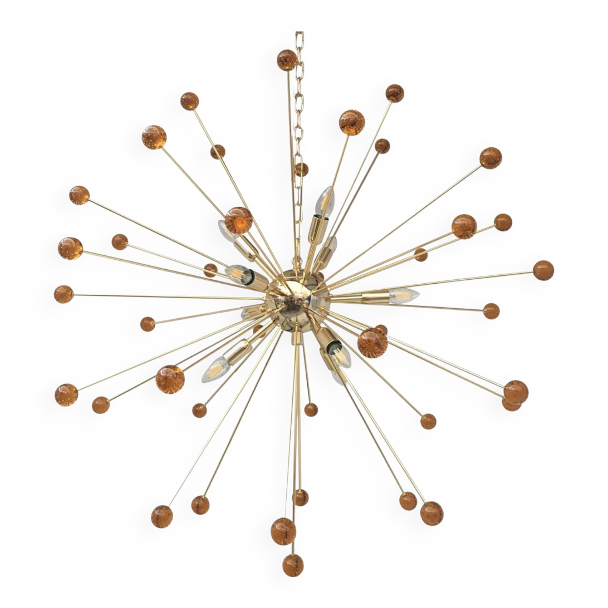 Amber “star” murano glass sputnik chandelier