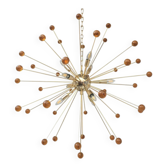 Amber “star” murano glass sputnik chandelier