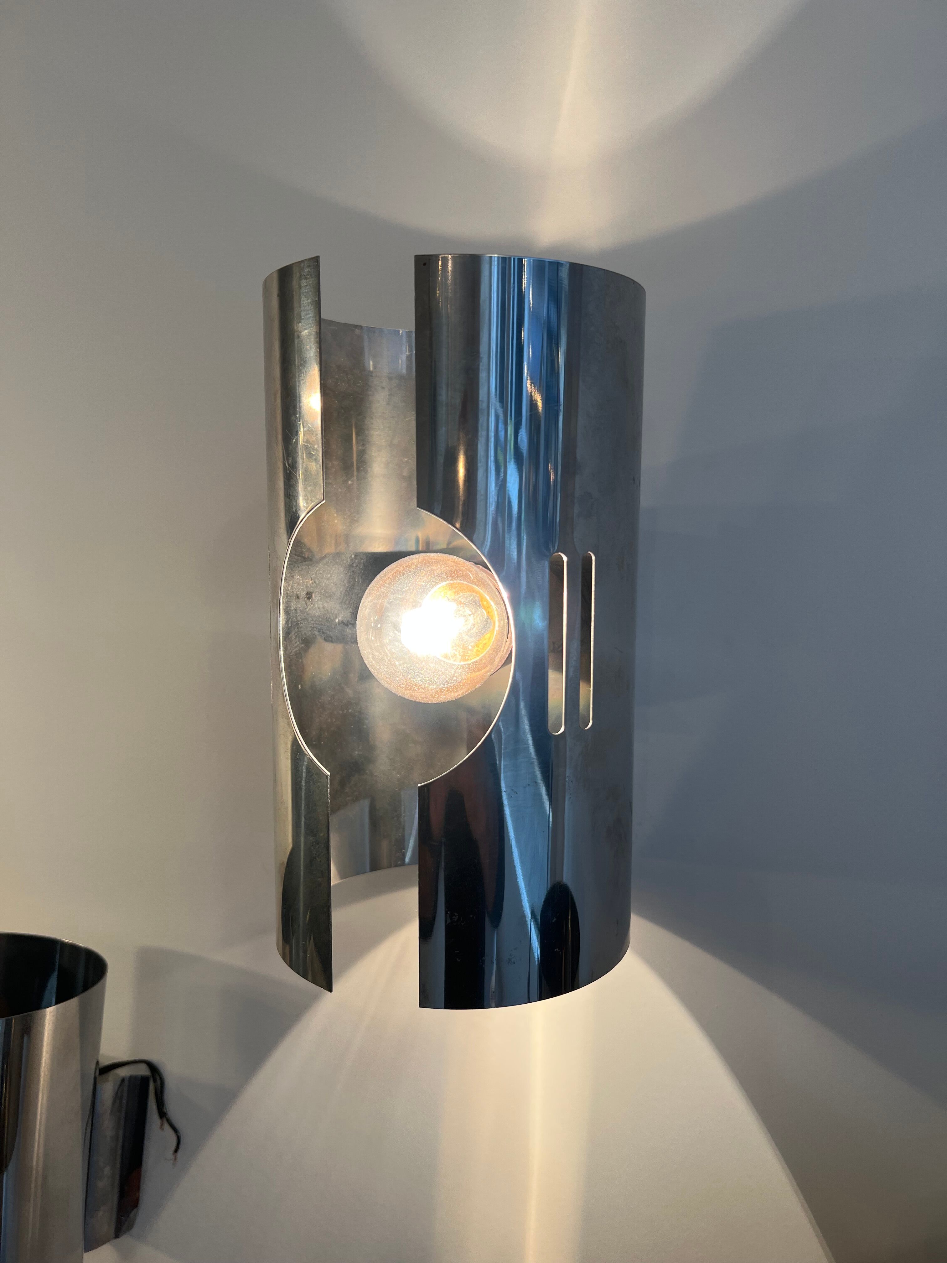 Suite of three design wall lamps 1970 Space Age