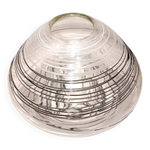 Vase verre soufflé ovale texturé de spaghetti de verres noir et blanc