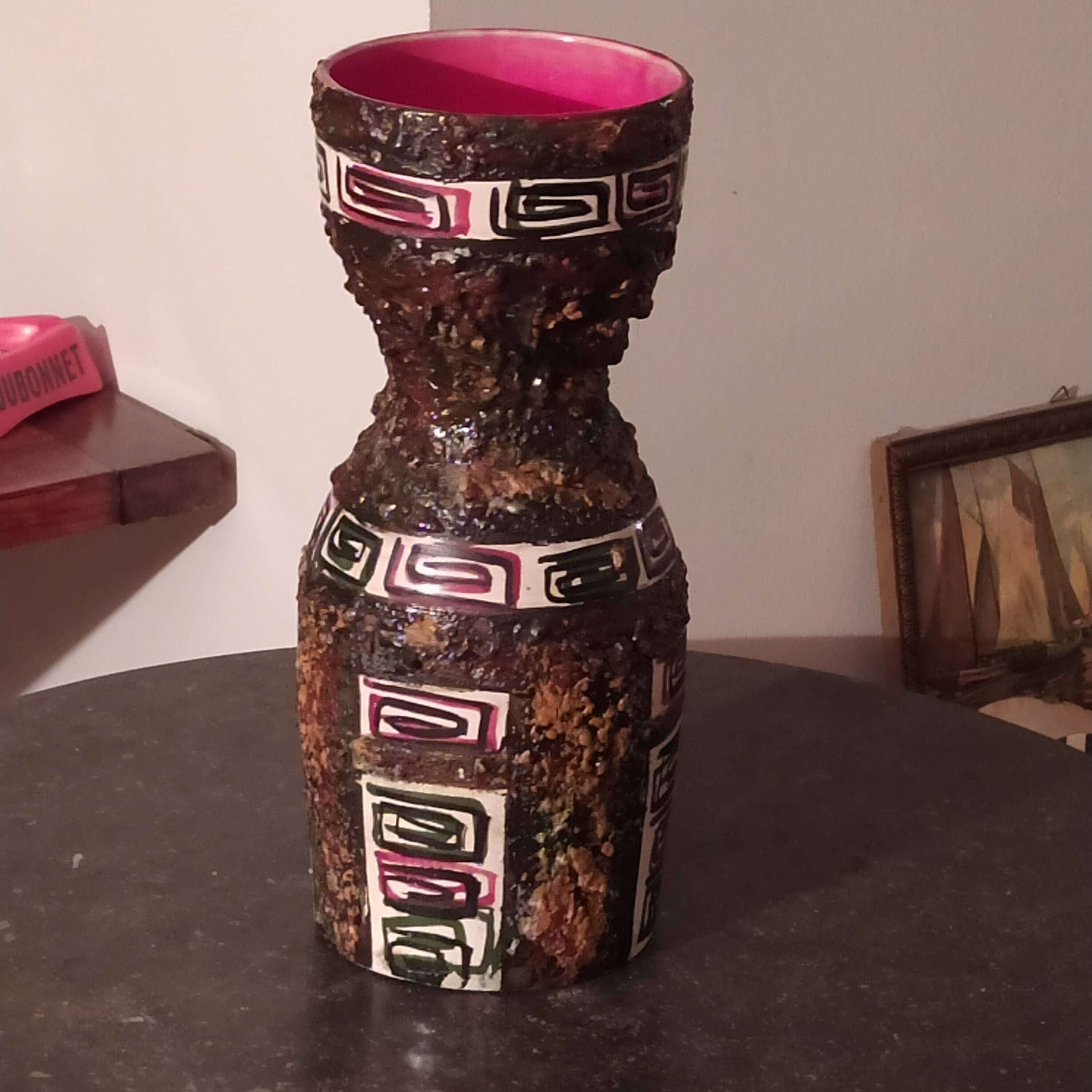 Vintage lava and ceramic vase from the 50s/60s