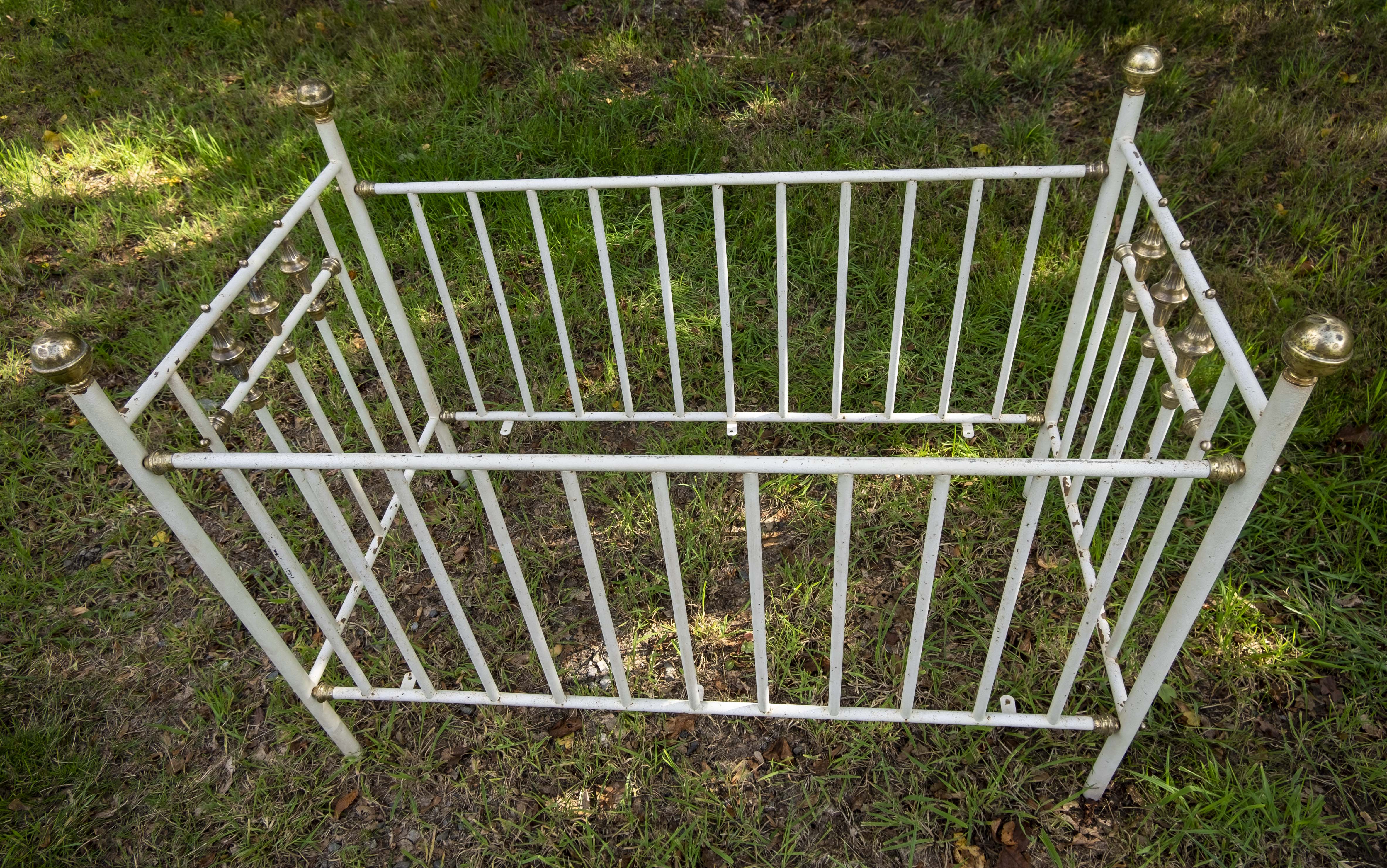 Children's bed made of iron and brass