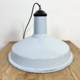 Industrial Light Blue Enamel Factory Pendant Lamp, 1960s