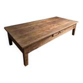 Table basse ancienne en chêne français – Table XXL de ferme du XIXe siècle