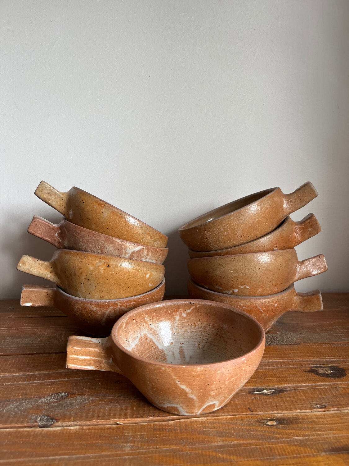 9 stoneware bowls