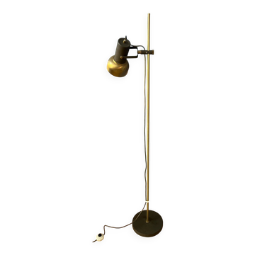 Vintage brass floor lamp with adjustable spot