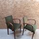 Paire de fauteuil club bridge velours vert