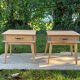Vintage bedside tables with compass feet