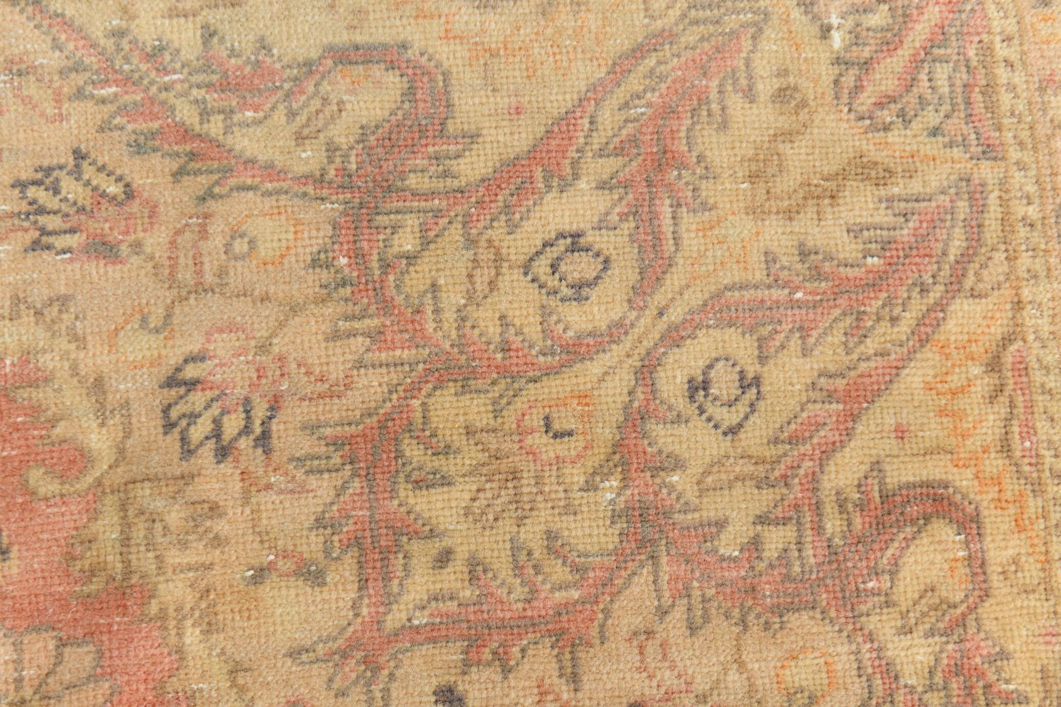 5x7 Peach Red Oriental Persian Rug, Living Room Rug, 144x216Cm