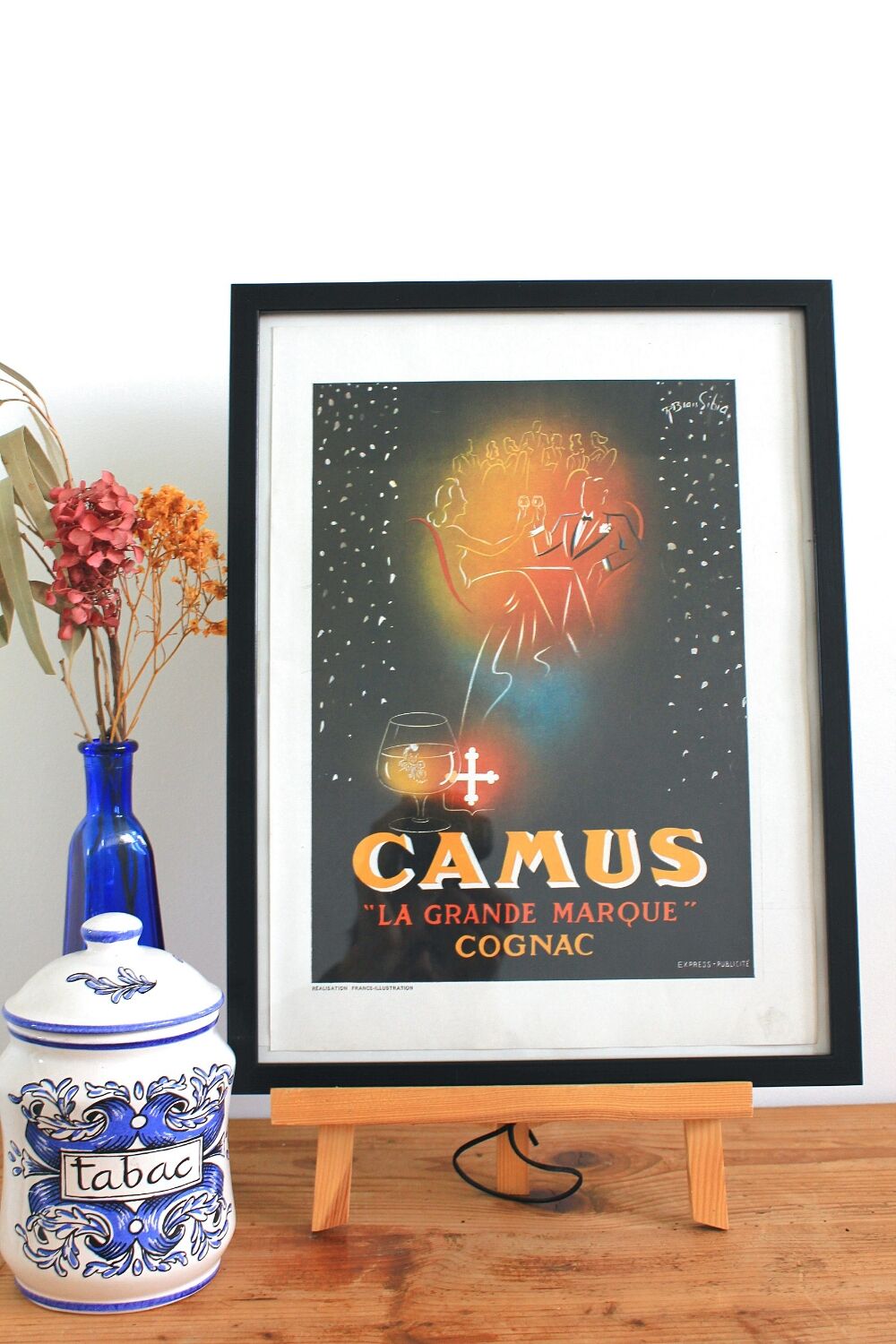 Cognac Camus original vintage advertising poster 1950s
