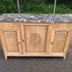 Art Deco buffet renovated in solid oak and breccia marble from the 1930s.