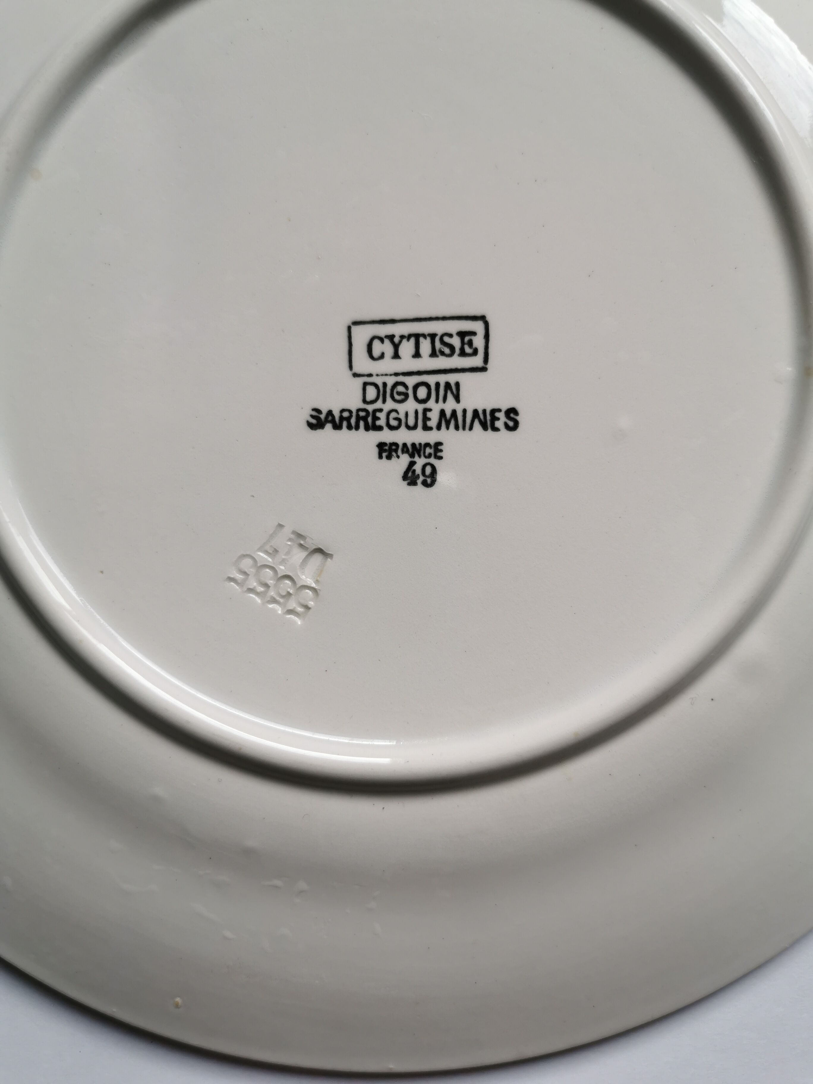 Set of 6 plates Digoin Sarreguemines Cytise