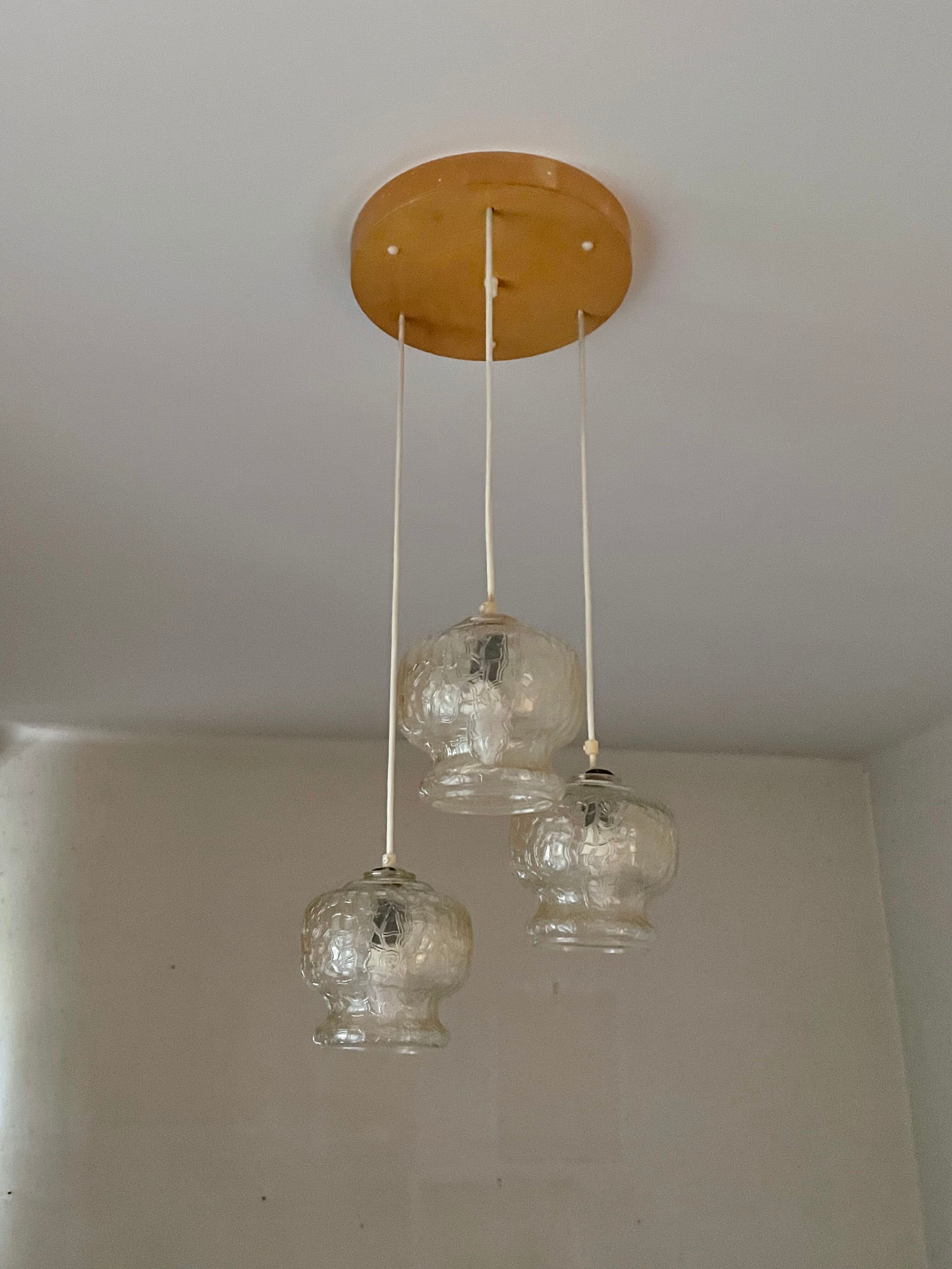 Suspension with three glass globes from the 1980s
