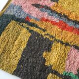 Moroccan Berber carpet Boujaad ochre with colorful patterns 253x142cm