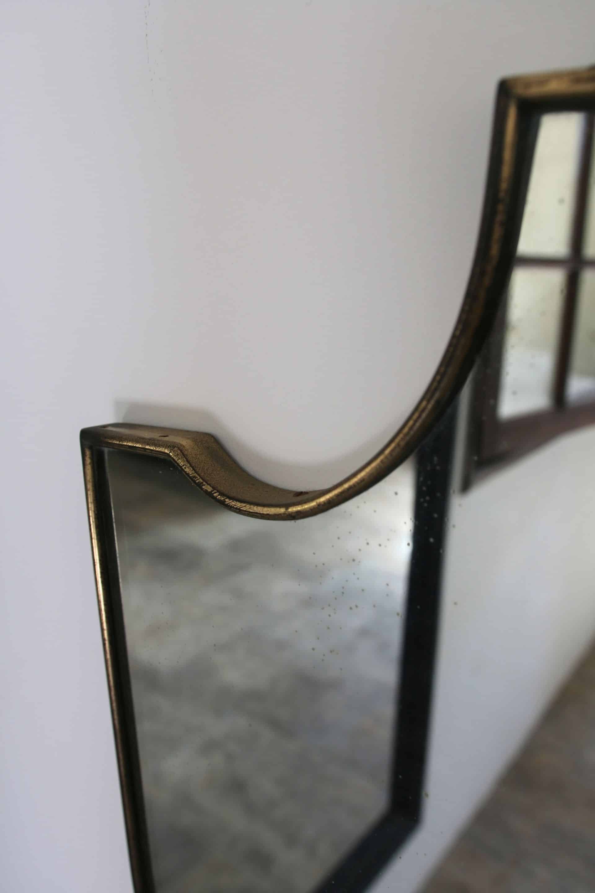 Brass mirror Italian crest Mid-Century, 1950-60