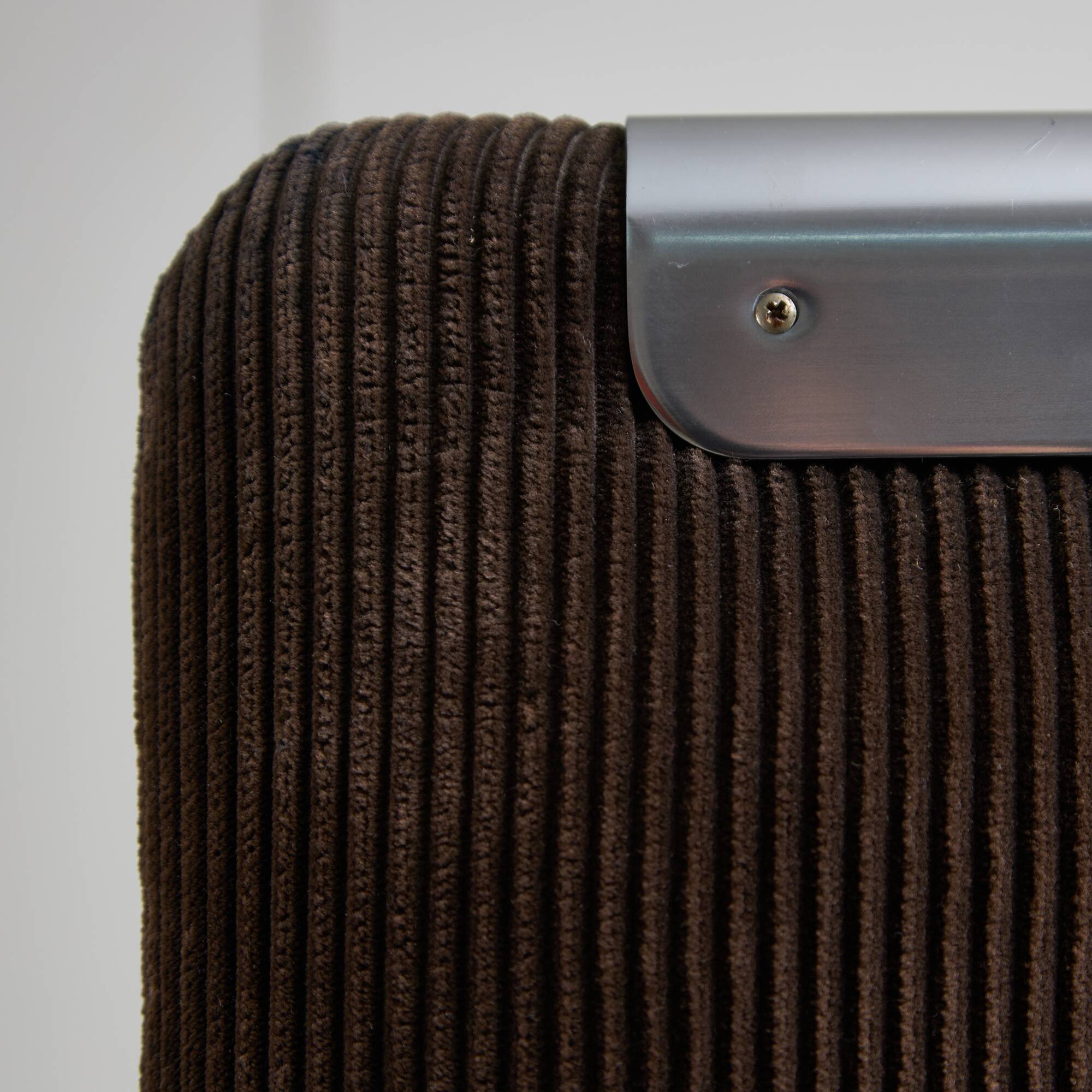 Italian Corduroy Chairs with Chrome Details by Luigi Saccardo, 1970s