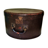 Studded old leather hat box