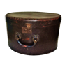 Studded old leather hat box