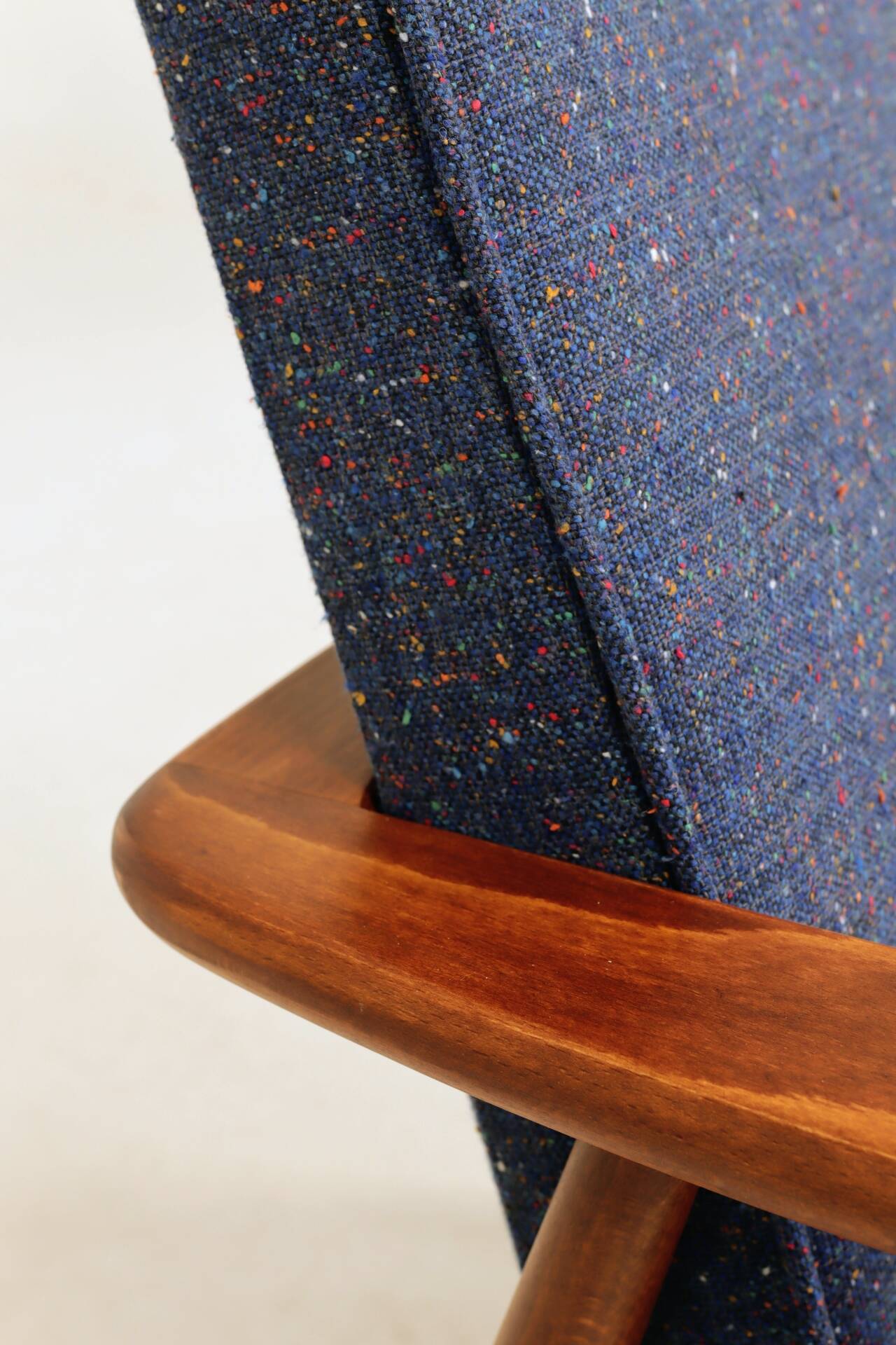 Two Mid Century Armchairs by M. Zieliński, Poland 1960, Navy Tweed