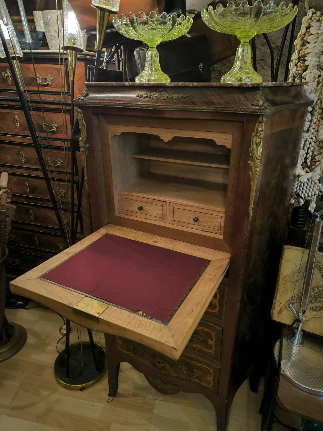 Small marquetry lady's writing desk, circa 1870