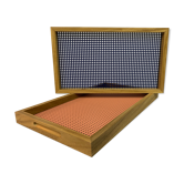 Ensemble de 2 plateaus bois afrormosia