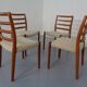 Vintage Danish 85 Dining Chairs in Teak and Wool by Niels Otto Møller for J.L. Møllers, 1960s, Set of 4