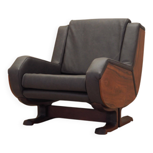 Fauteuil en cuir, design italien, années 1970, production : Italie