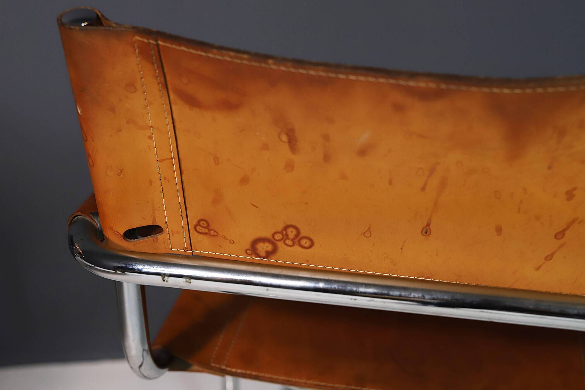 Pair of Cantilever Tubular Steel Armchairs MG5 Grassi style, 1970´s