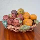 Fruit basket trompe l'œil Portugal 1970s