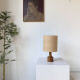 1950s turned olive wood table lamp