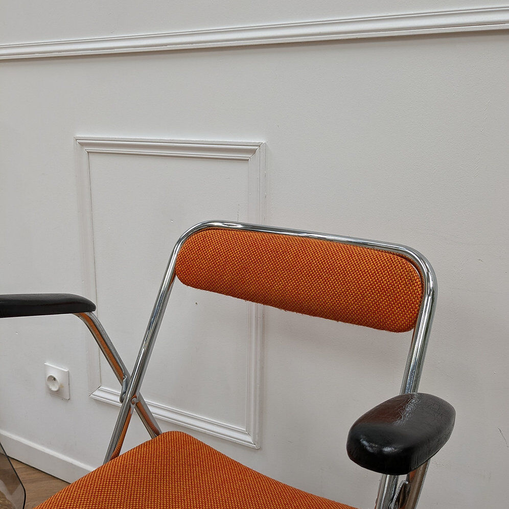 Vintage orange folding chair