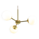 Italian Mid century Modern Chandelier in Brass and Opaline Glass, 1960s