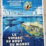 original poster of 1975 Voyage au bout du monde Jacques Yves Cousteau seabed 120x160 cm