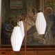 Lampadaire Lunel, 3 tulipes en verre blanc