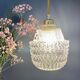 Suspension globe vintage en verre moulé transparent