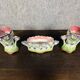 Onnaing: 3-piece Art Nouveau period barbotine set including a planter and two vases
