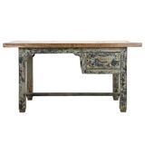 Weathered solid wood desk