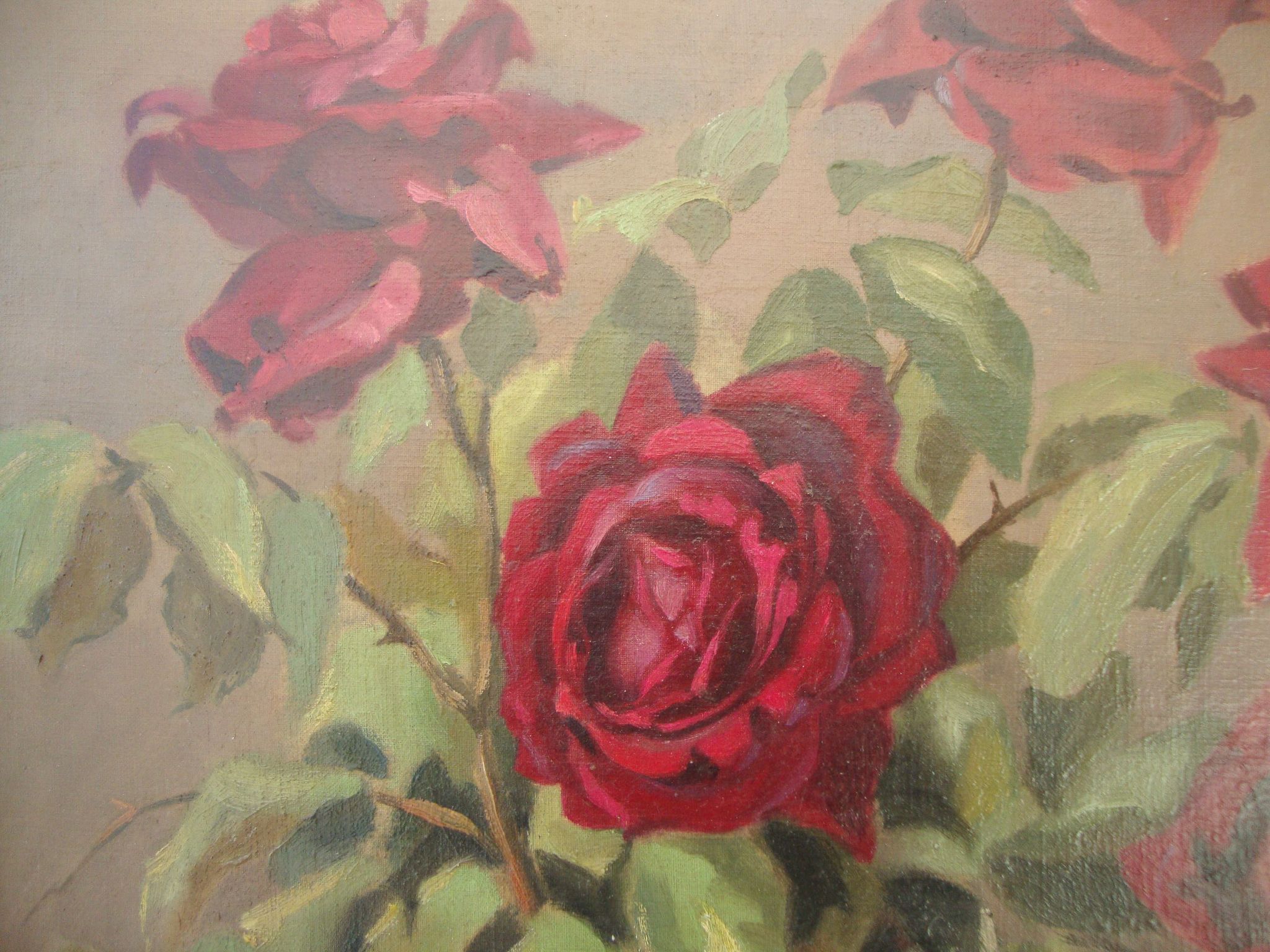 Ancient oil painting on canvas