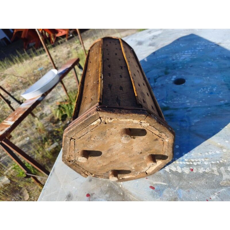 Wood and rattan umbrella stand